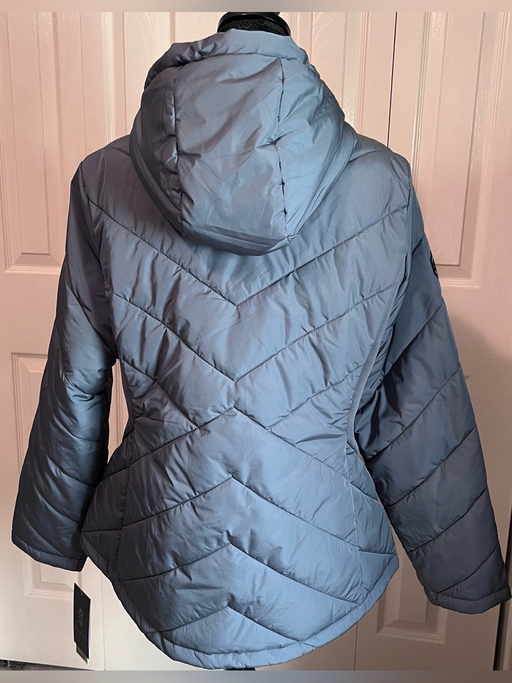 Free Country Quilted Hooded Puffer Hybrid Jacket Women’s Large Sporty Athleisure - Picture 3 of 16